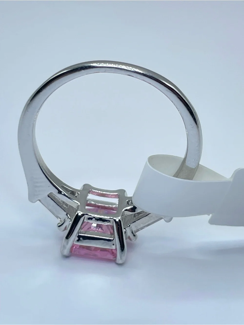 Swarovski Crystals Elements Pink Crystal Solitaire Glam Cocktail Ring Sz 10